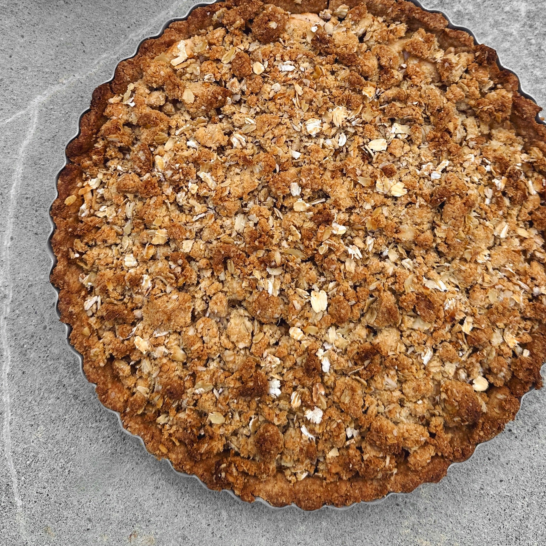 Spiced Apple Streusel Tart with Vanilla Custard